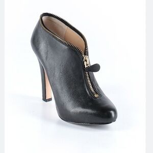 Diane von Furstenberg zipper heeled ankle boots black size 6.5